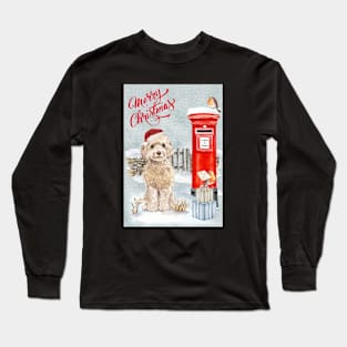 White Cockapoo Merry Christmas Santa Dog Long Sleeve T-Shirt